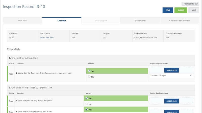 Net-Inspect Quality Management Source Inspection Module