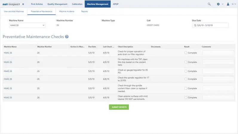 Net-Inspect Machine Management Module