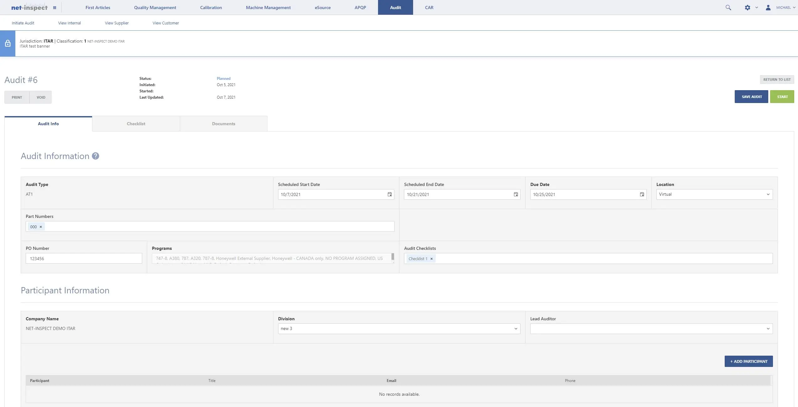 Net-Inspect Quality Audit Management Module