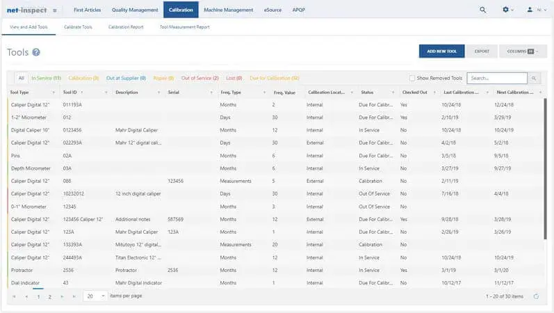 Net-Inspect Tool Calibration Module