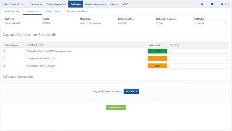 Set up tool calibration intervals